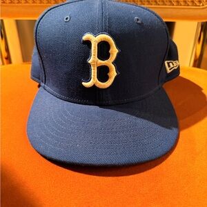 New Era Fitted Royal Blue Baseball Cap Boston 7 3/8